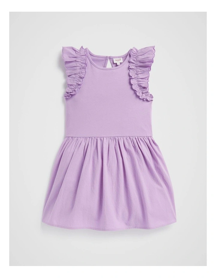 Splice Scollop Dress in Lilac image 4