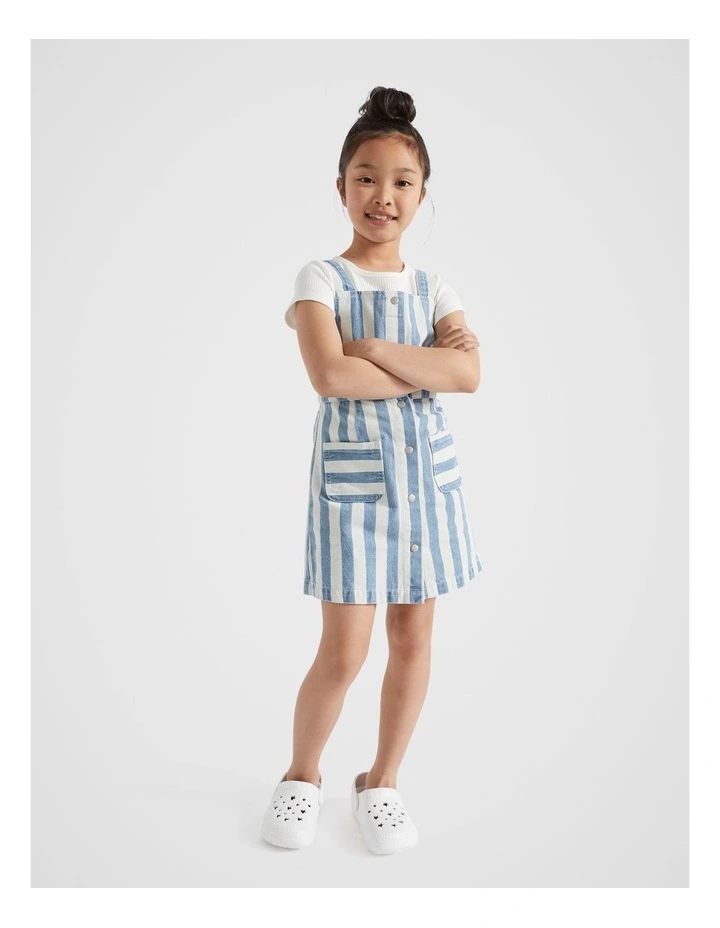 Stripe Pinafore Dress in Denim image 1
