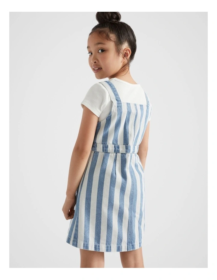 Stripe Pinafore Dress in Denim image 3