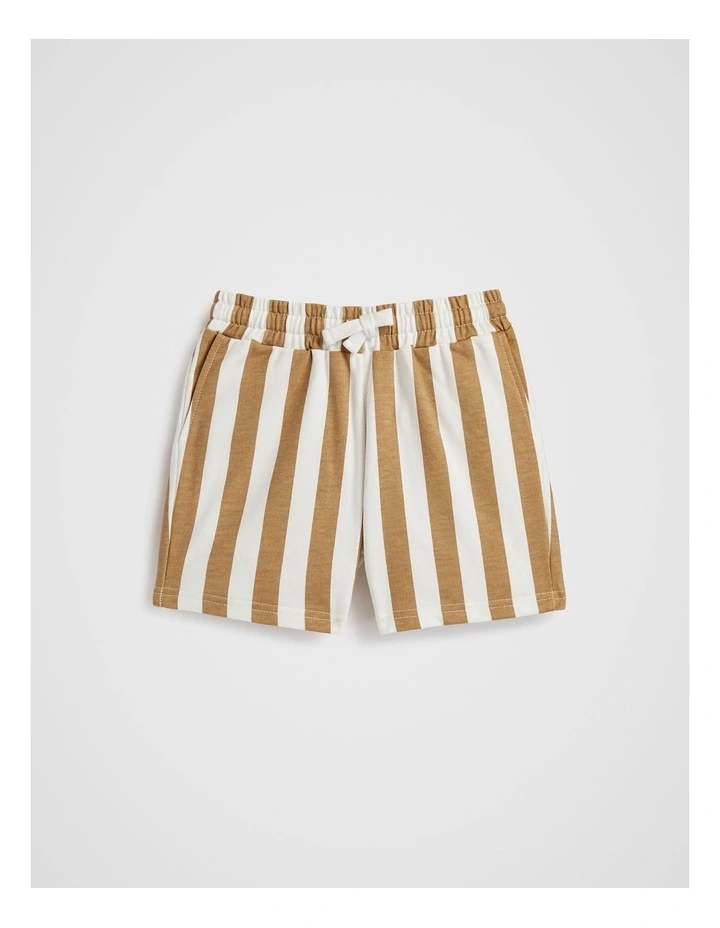 Stripe Track Short in Brown image 2