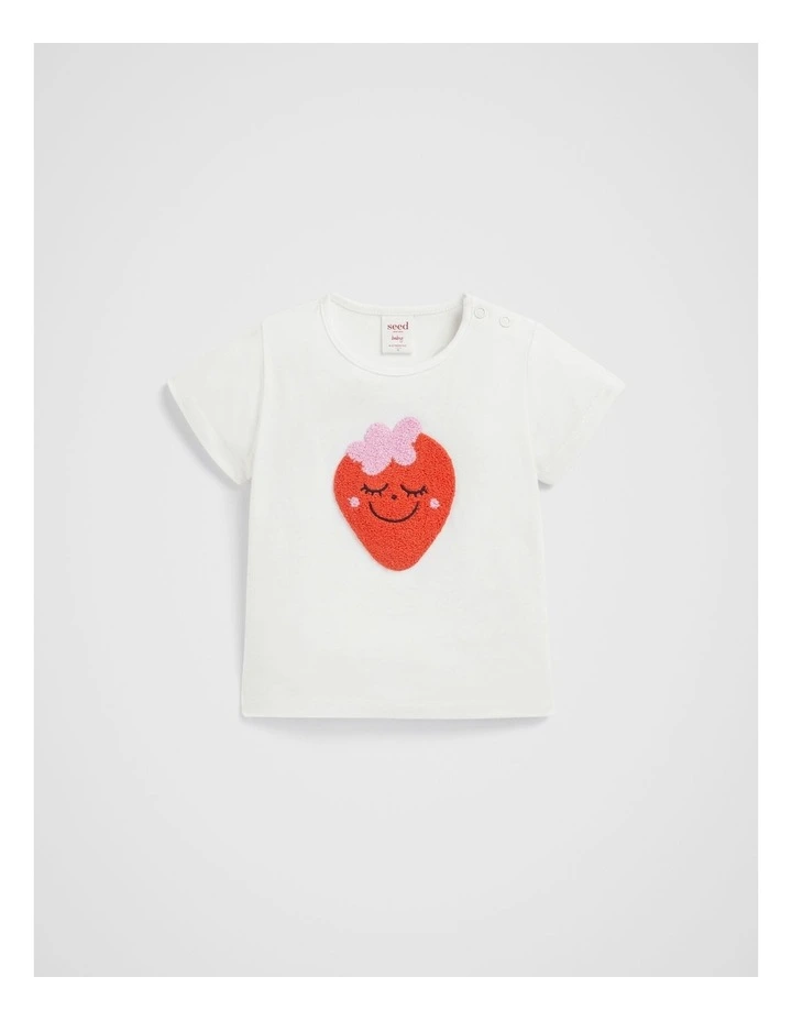 Strawberry Chenille Tee in Canvas image 1