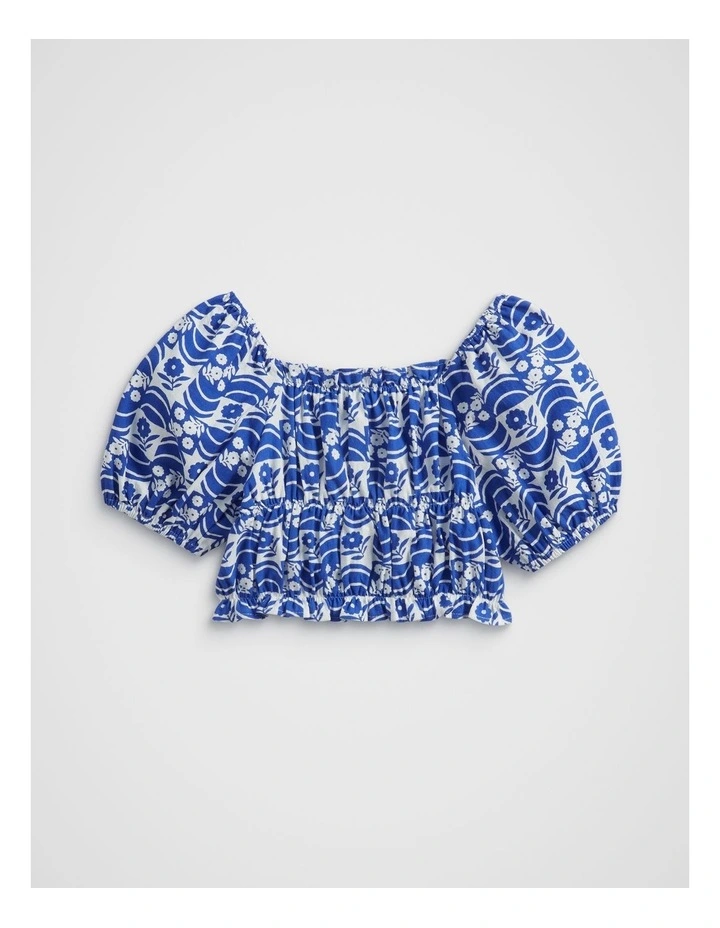 Floral Top in Cobalt Blue image 4