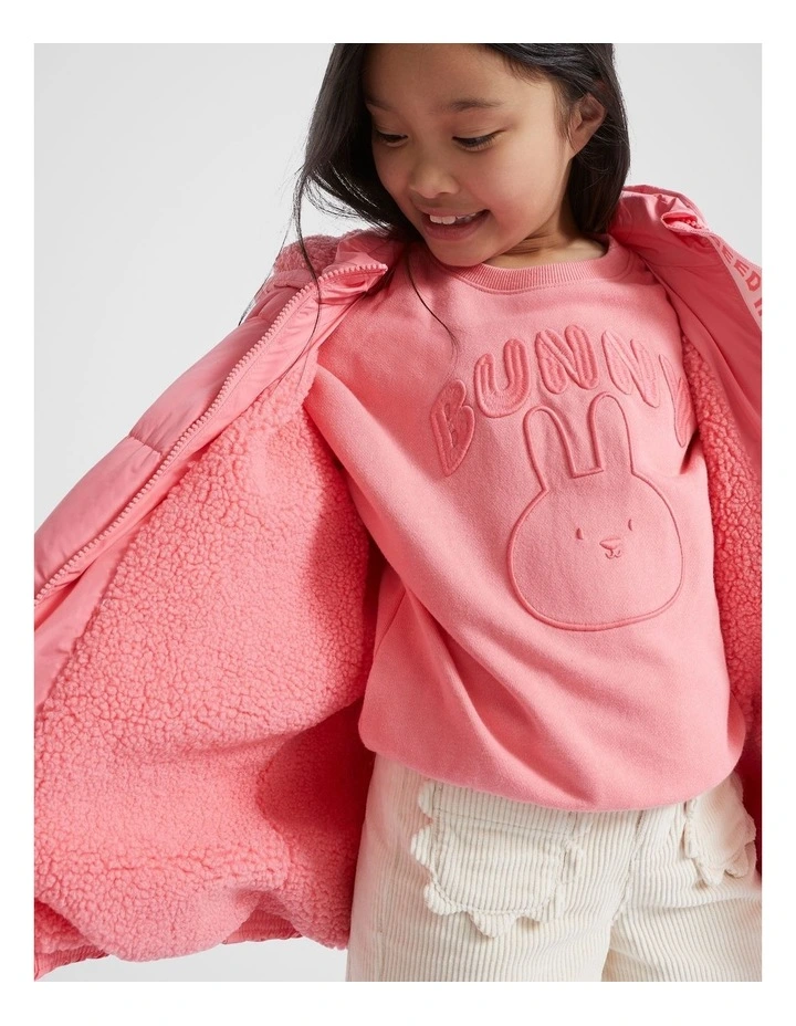 Core Puffer Jacket in Peach image 3