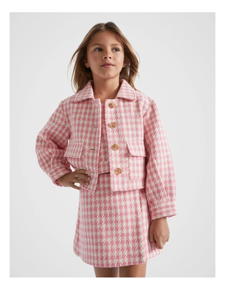 Houndstooth Jacket in Peach image 1