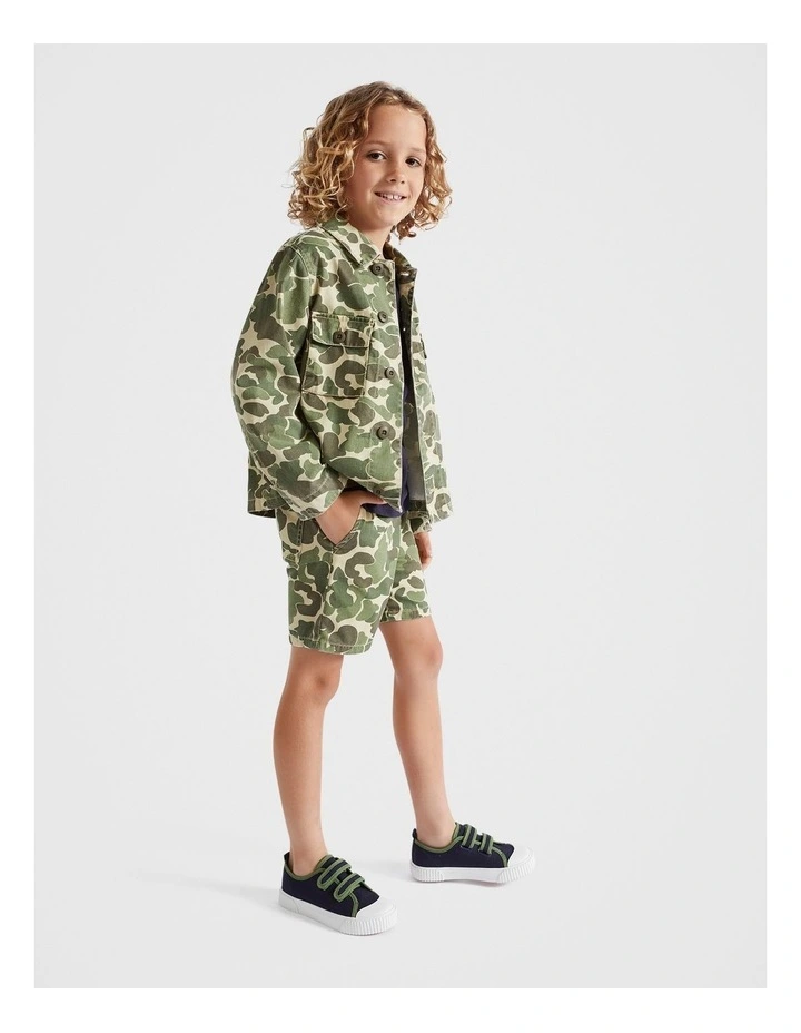 Camo Overshirt in Light Khaki image 1