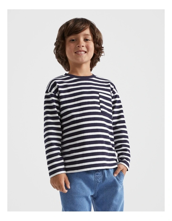 Core Rugby Pocket Tee in Midnight Stripe image 1