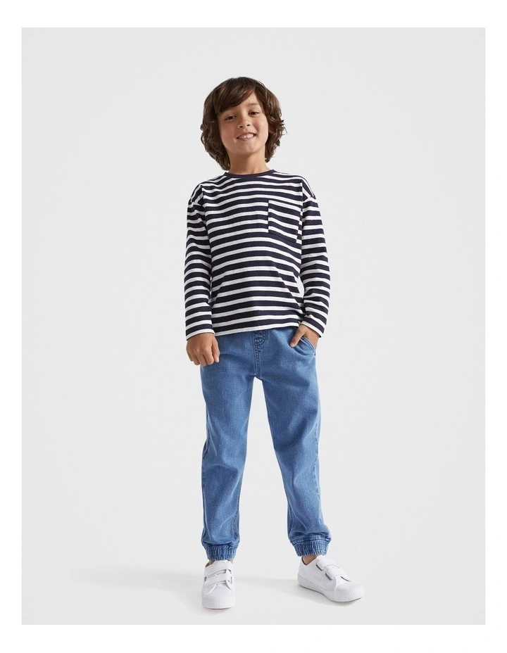 Core Rugby Pocket Tee in Midnight Stripe image 2
