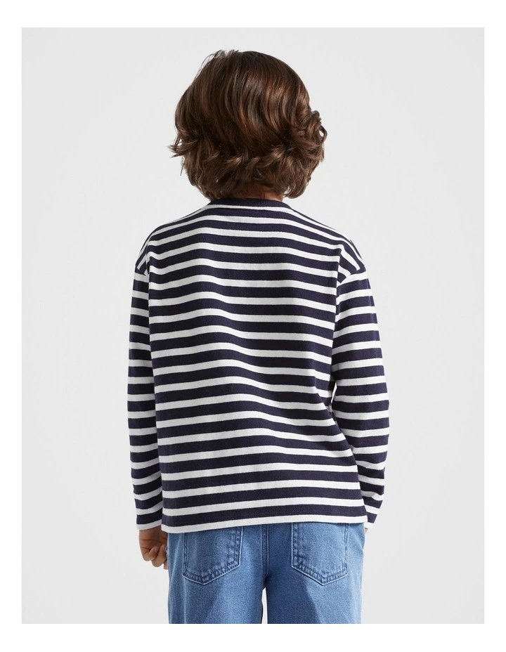 Core Rugby Pocket Tee in Midnight Stripe image 3