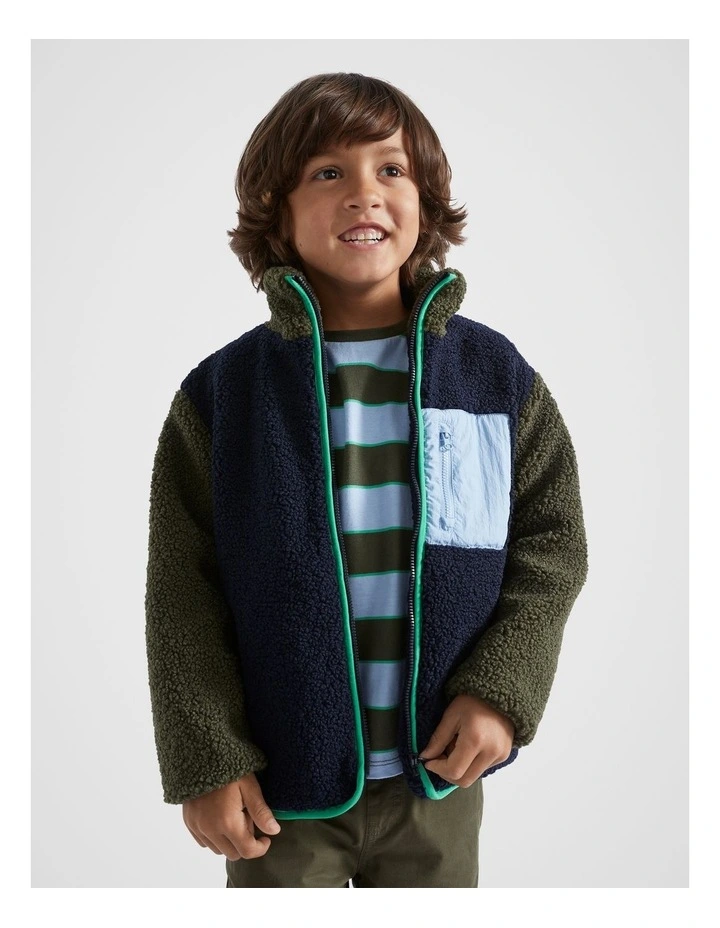 Spliced Zip Jacket in Multi image 2