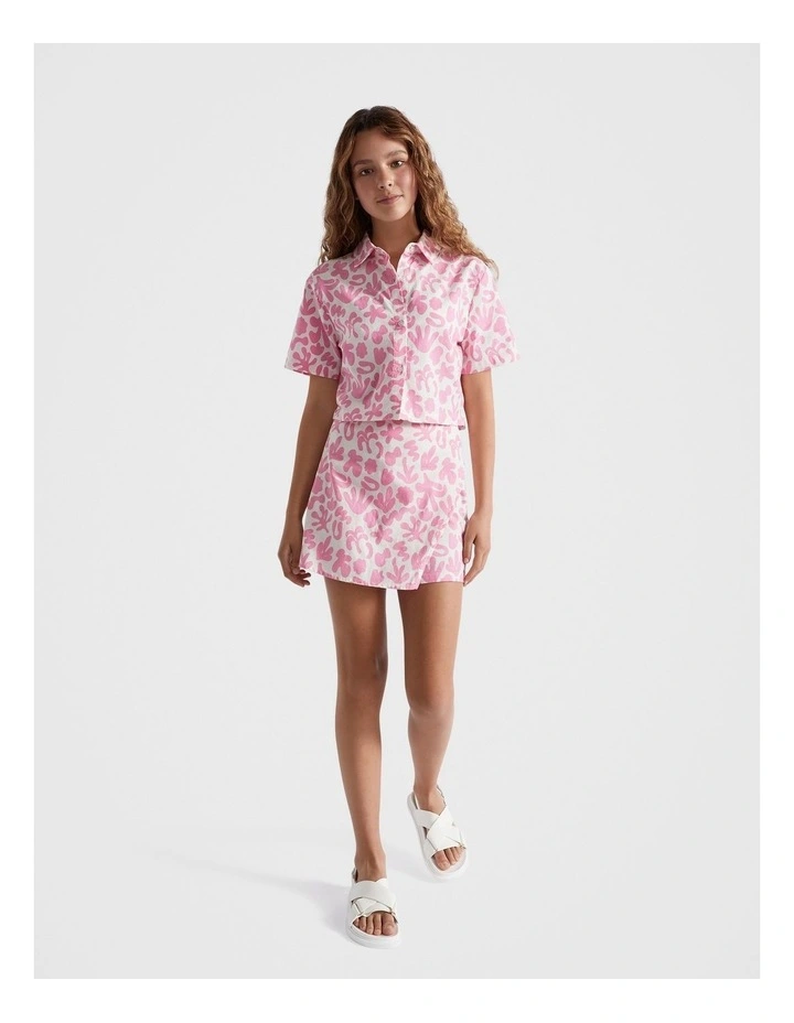 Abstract Print Shirt in Aurora Pink image 4