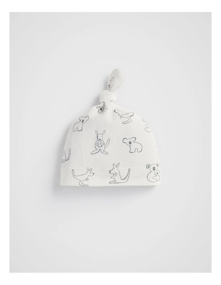 Bush Babies Knot Hat in White image 1