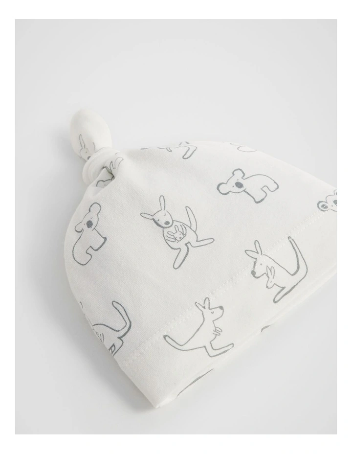 Bush Babies Knot Hat in White image 2