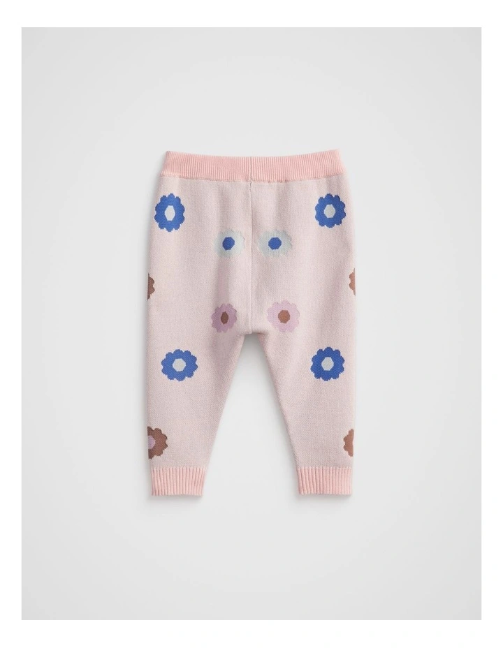 Floral Knit Pant in Dusty Rose image 2
