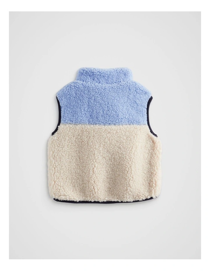 Spliced Teddy Vest in Multi image 2