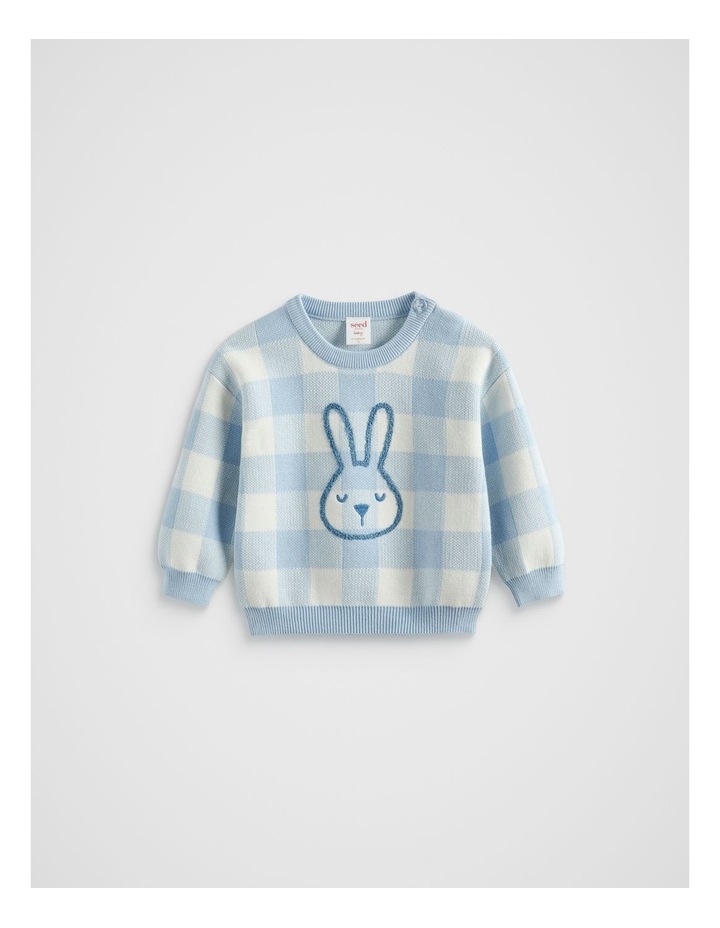 Bunny Knit Sweater in Powder Blue Pale Blue