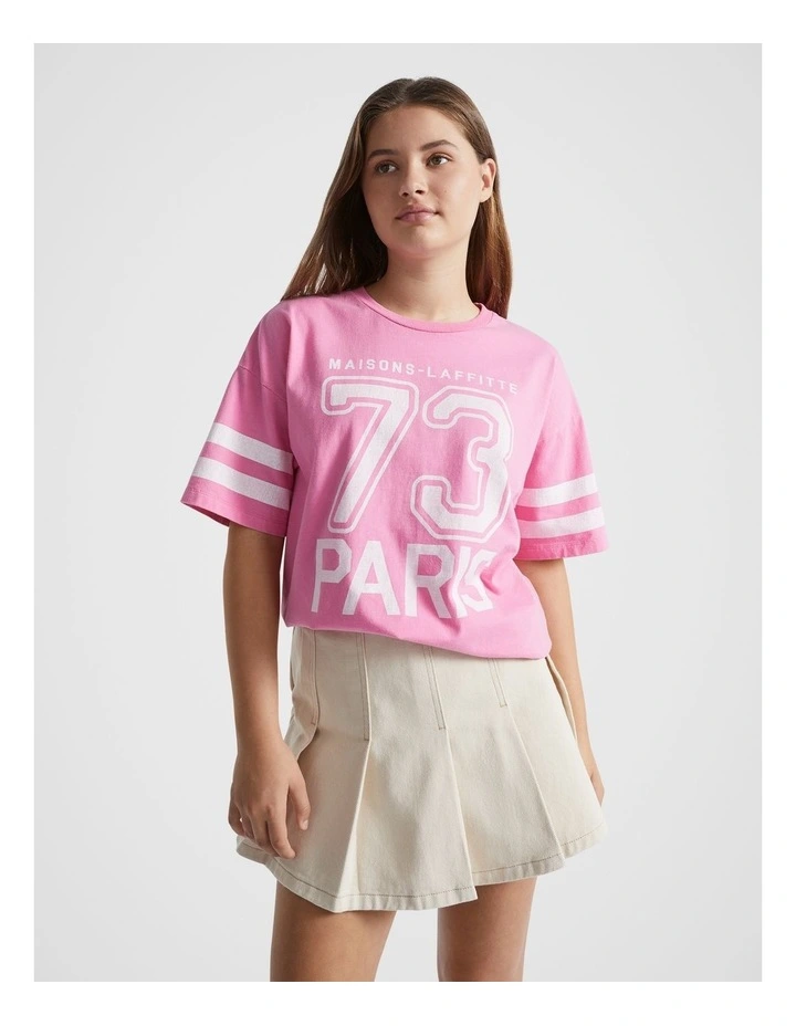 Varsity Tee in Aurora Pink image 1