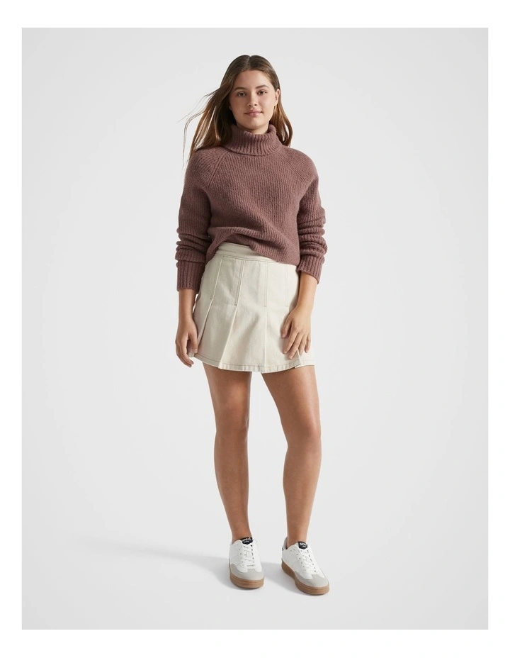 High Neck Crop Knit in Cocoa image 4