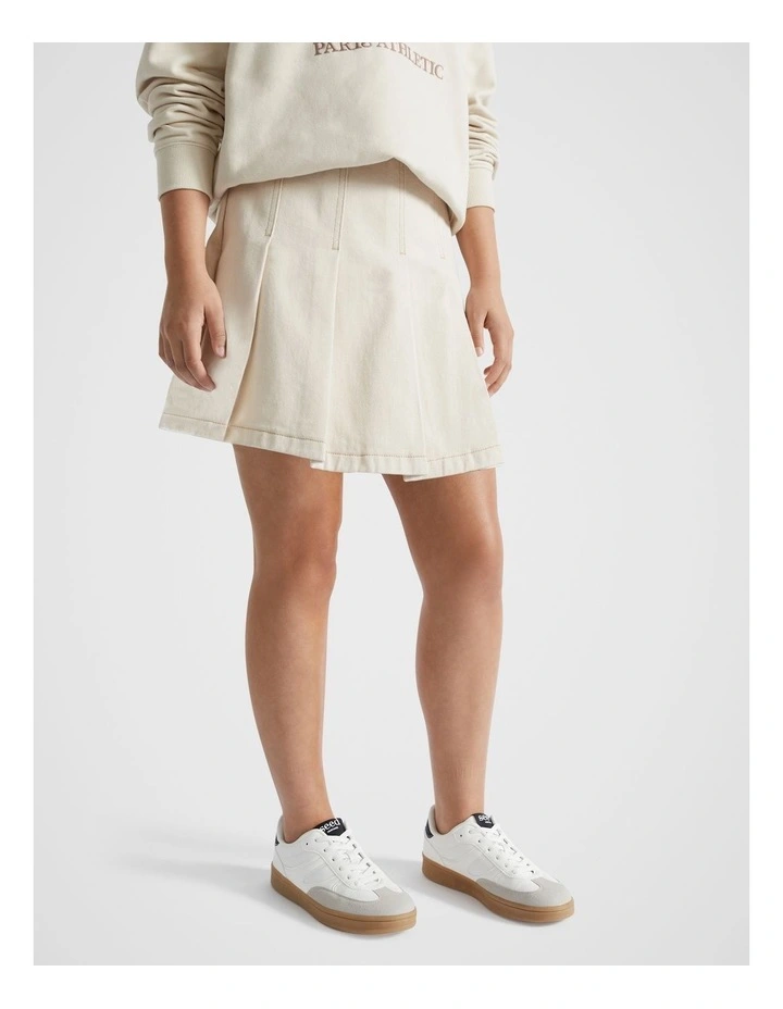 Denim Skirt in Stone image 2