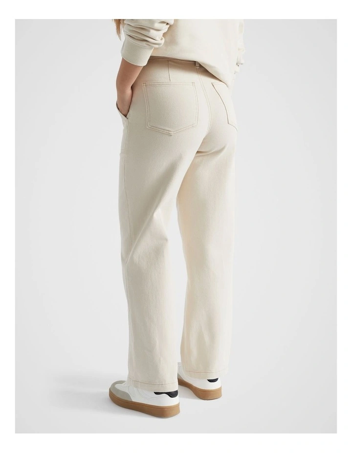 Denim Carpenter Pant in Stone image 2