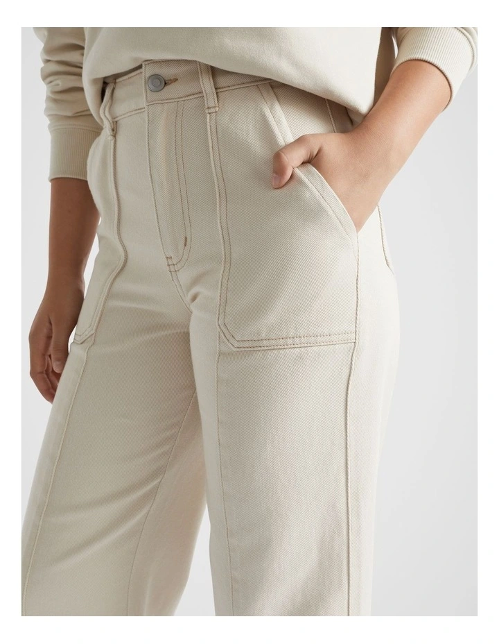 Denim Carpenter Pant in Stone image 3