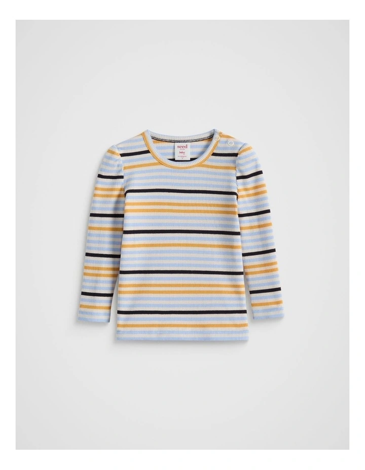 Stripe Rib Tee in Blue Jay image 1