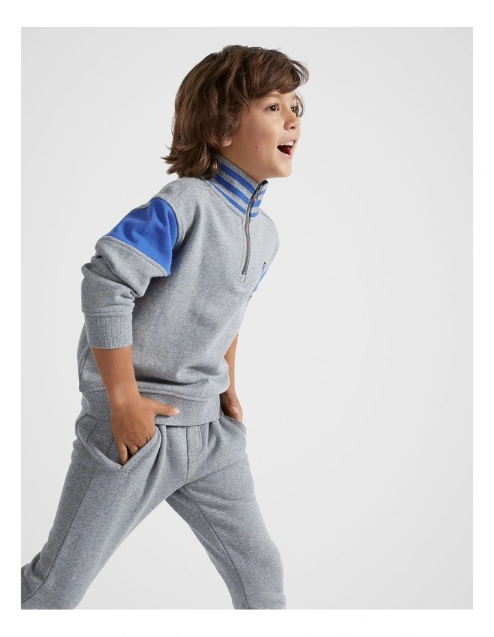 Varsity Sweat Top in Storm Marle image 3