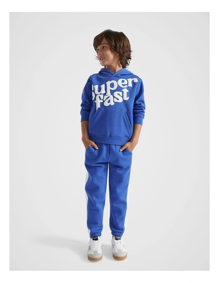 Side Stripe Trackpant in Cobalt Blue image 2