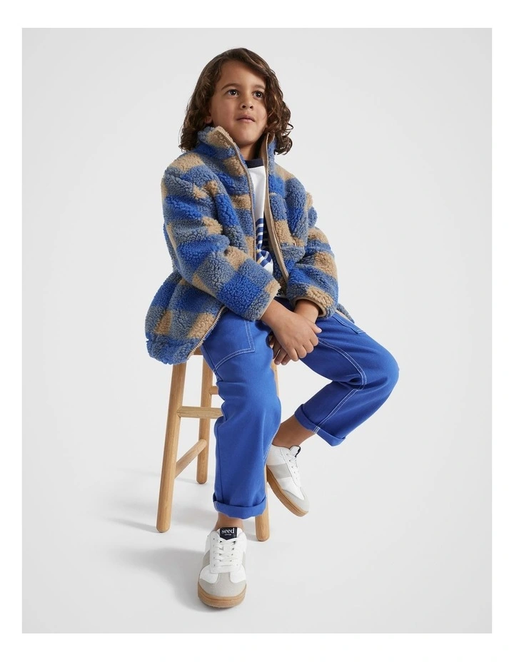 Check Teddy Jacket in Multi image 1