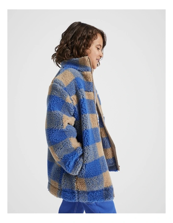 Check Teddy Jacket in Multi image 2