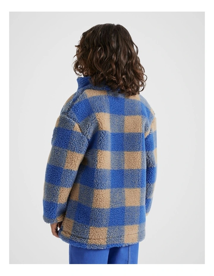 Check Teddy Jacket in Multi image 4