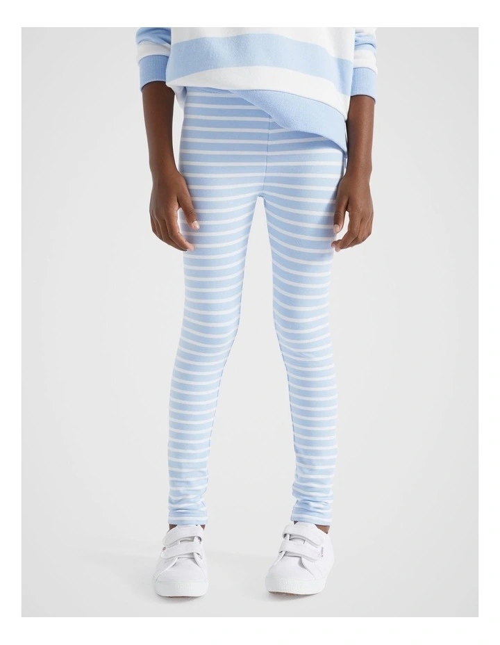 Core Stripe Legging in Blue Jay image 1