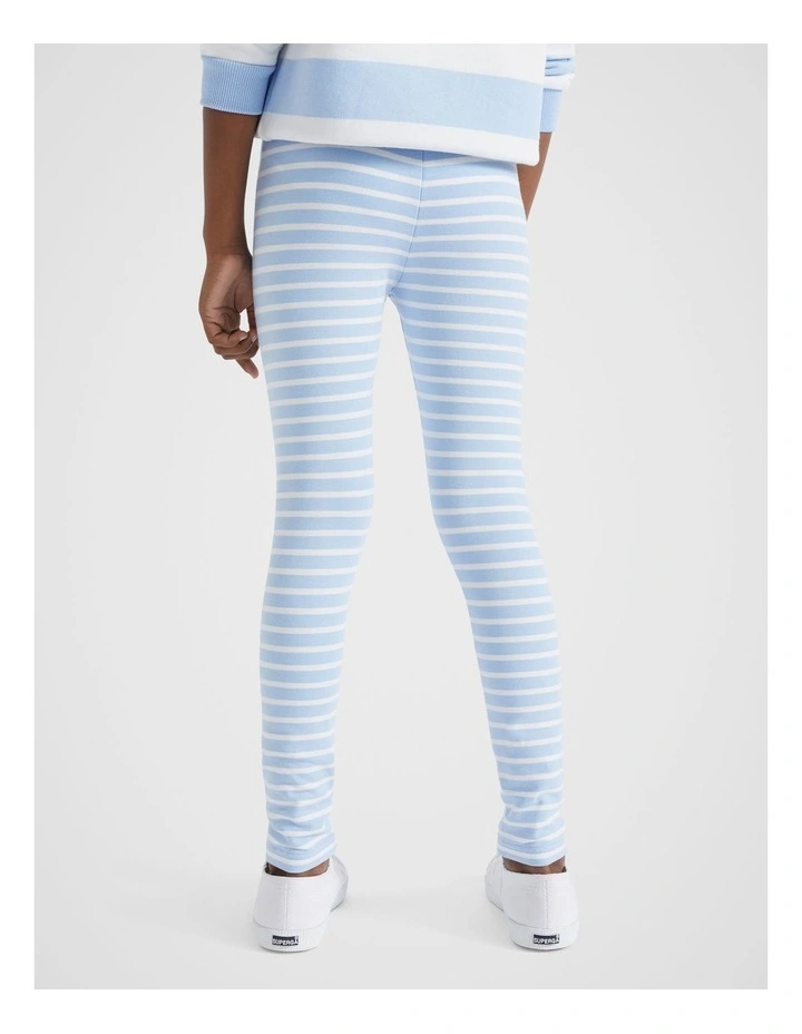 Core Stripe Legging in Blue Jay image 2
