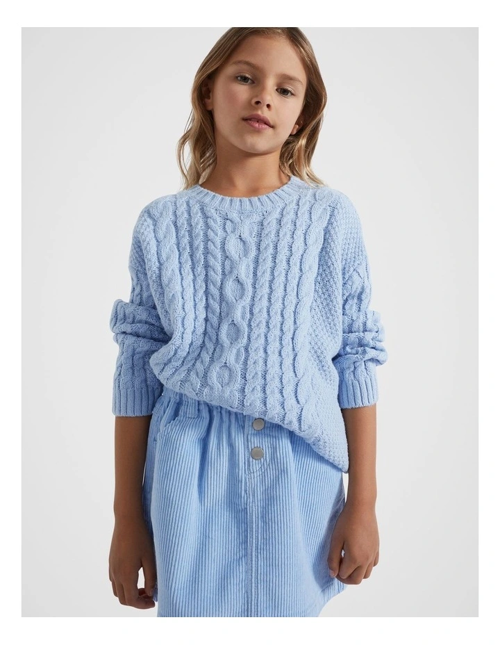 Bell Sleeve Knit Sweater in Blue Jay image 1