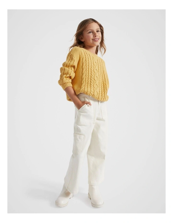 Bell Sleeve Knit Sweater in Honey Comb image 1