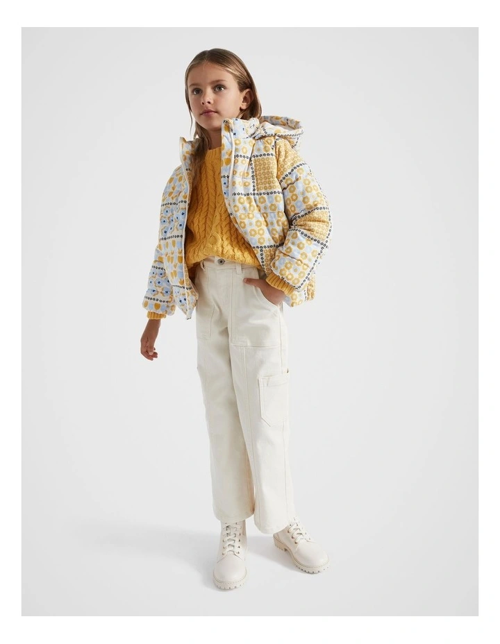 Floral Cord Jacket in Cream image 2