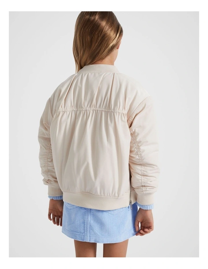 Relaxed Bomber Jacket in Cream image 3