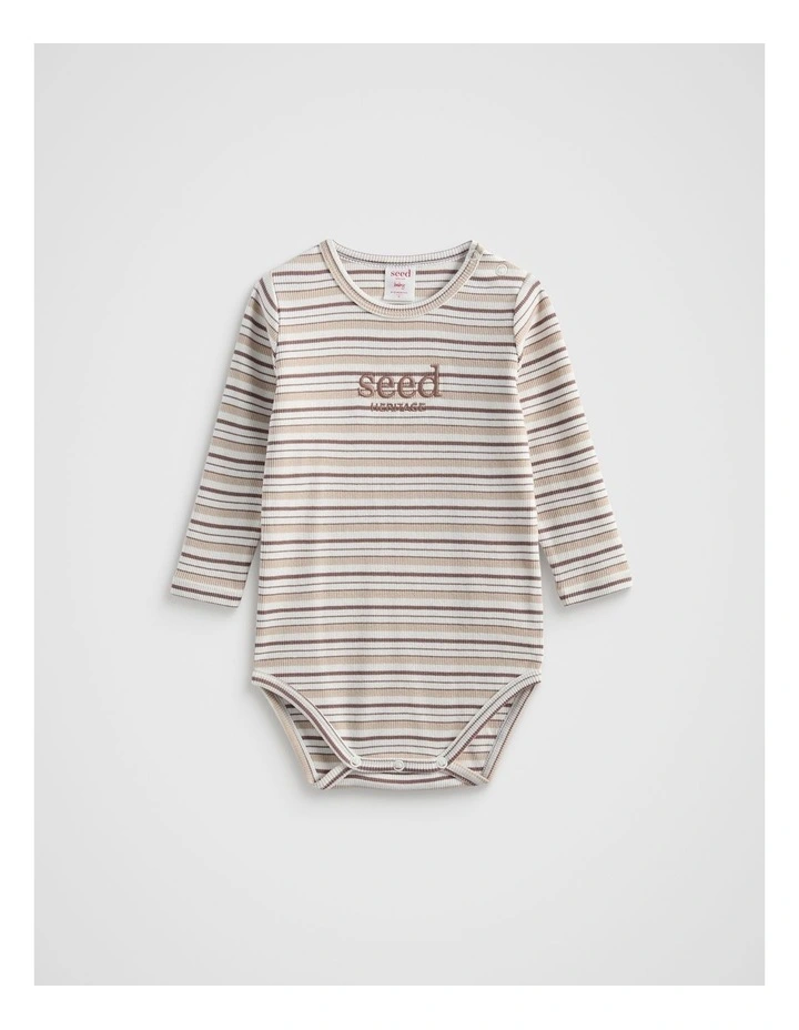 Core Rib Logo Bodysuit in Multi image 1