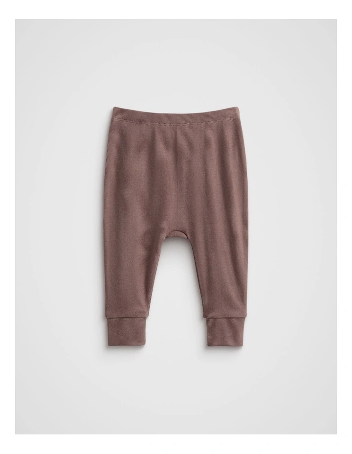 Core Rib Logo Legging in Brown image 1