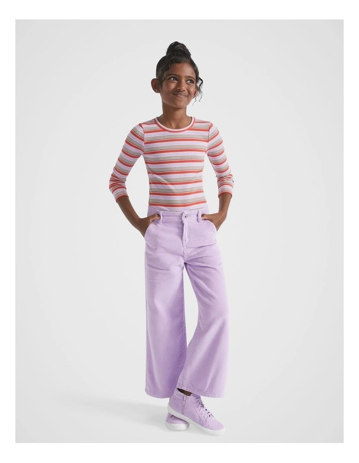 Stripe Rib Tee in Orchid image 1