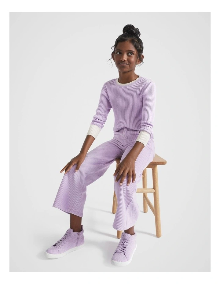 Rib Knit Sweater in Orchid image 2