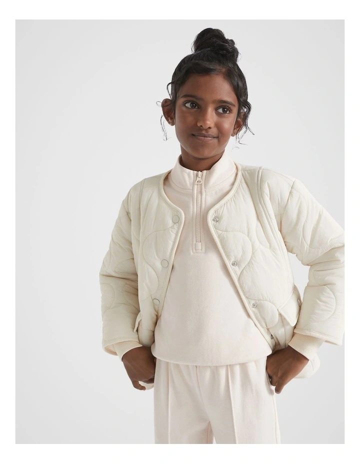 Quilted Jacket in Creme image 1