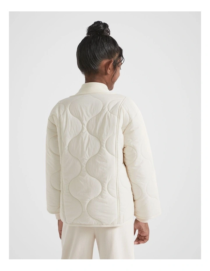 Quilted Jacket in Creme image 3