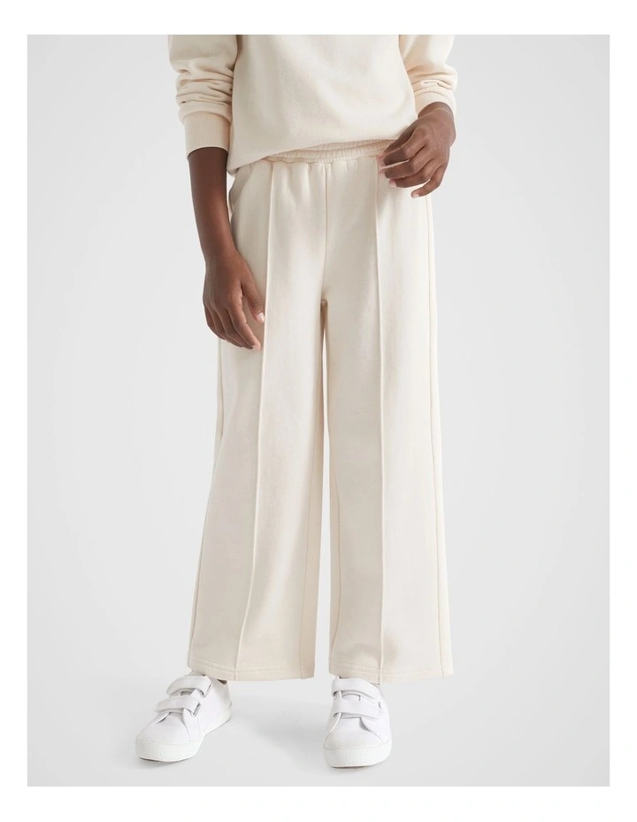 Pin Tuck Trackpant in Creme image 1