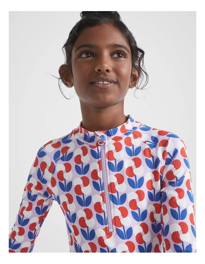 Floral Rash Suit in Cobalt Blue image 2