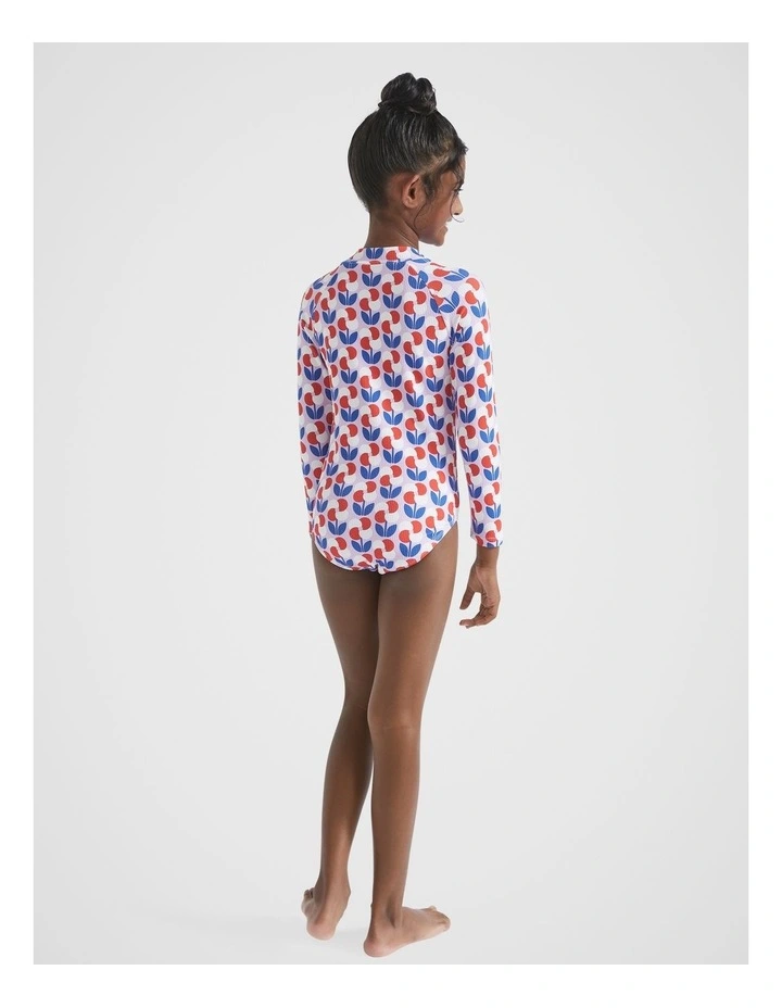 Floral Rash Suit in Cobalt Blue image 3
