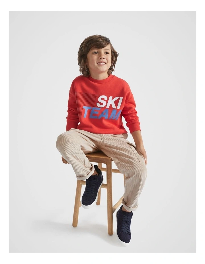 Ski Team Sweater in Super Red image 3