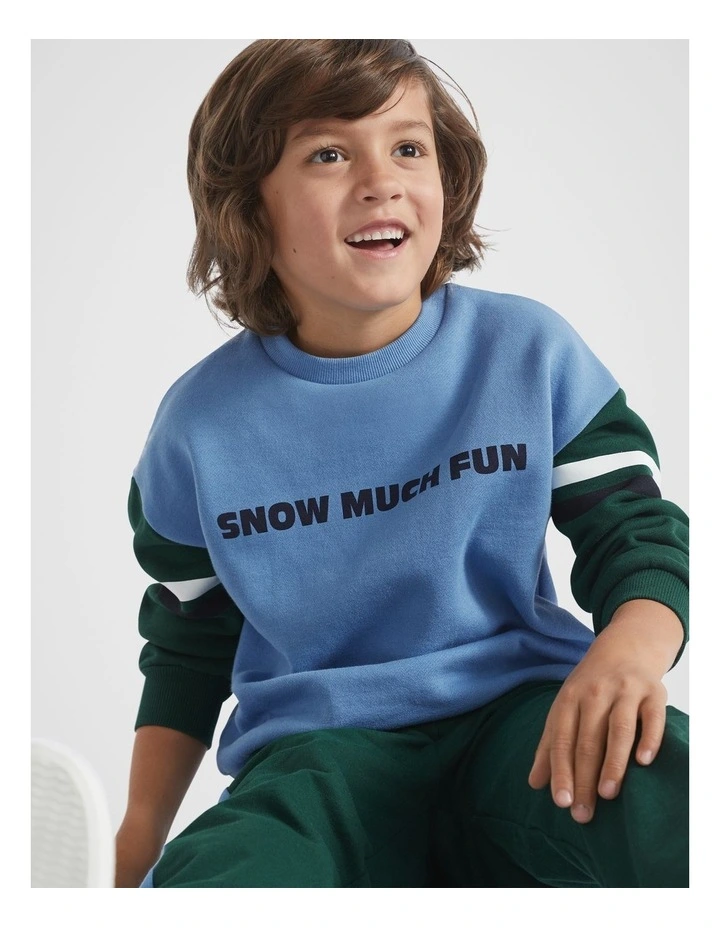Snow Colourblock Sweat Top in Stormy Blue image 1