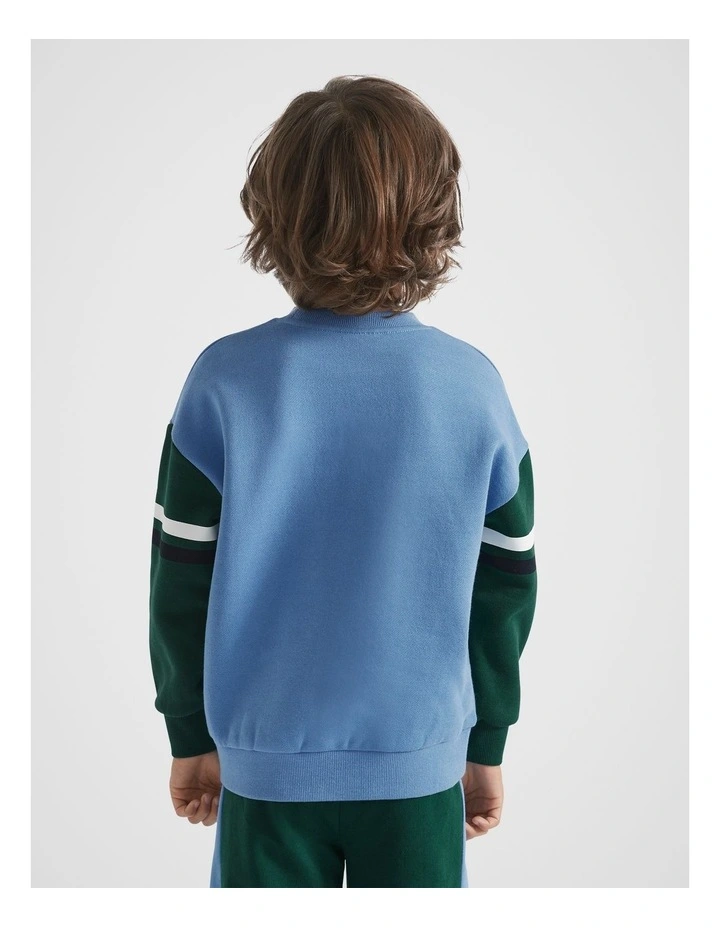 Snow Colourblock Sweat Top in Stormy Blue image 3