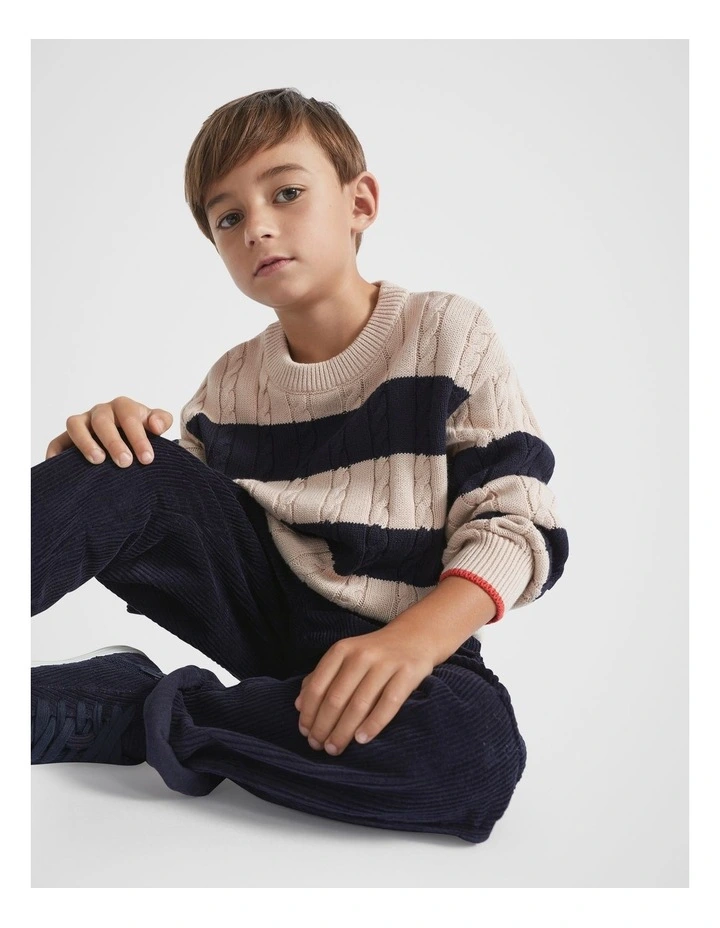 Stripe Cable Knit in Birch image 1