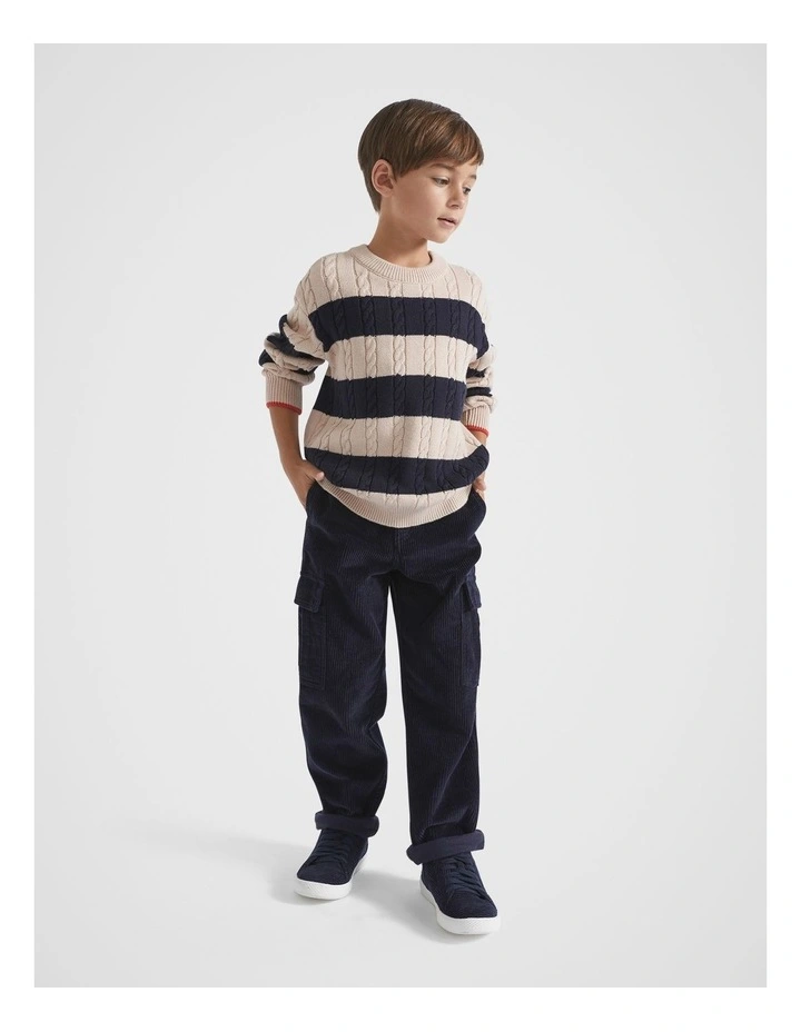 Stripe Cable Knit in Birch image 2